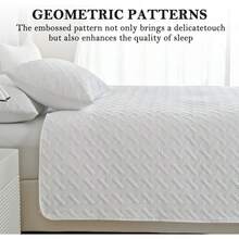 NANWEI Colcha Ligera Relieve con 2 Fundas de Almohada, Edrecolcha para Cama, Capitonado, Ultra Suave, Hipoalergénico (Blanco, King) - Blanco - Ver 2