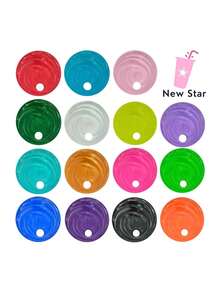 KIT 10 - COPO ACRÍLICO LISO 300ML COM TAMPA CHANTILLY E CANUDO - PARA FESTA, PERSONALIZAÇÃO, ANIVERSÁRIO - Laranja Neon Translúcido - Visão 5