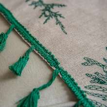 Boho Curtain 84 Inches Length For Bedroom, Printed Cotton Linen Rod Pocket Semi Blackout Farmhouse Bohemian Tassels Window Treatment For Living Room, 1 Panel 59" W X 84" L, Green Forest - 綠色森林59Wx84LPackof1 - 查看 9