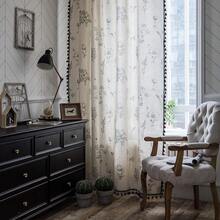 Boho Curtain With Handmade Tassels, Rod Pocket Window Treatment Vintage Rustic Bohemian French Farmhouse Semi-Blackout Print Drape For Bedroom, 1 Panel 59" W X 84" L,Grey Floral - 灰色花卉圖案59寬x84公升1包 - 查看 3