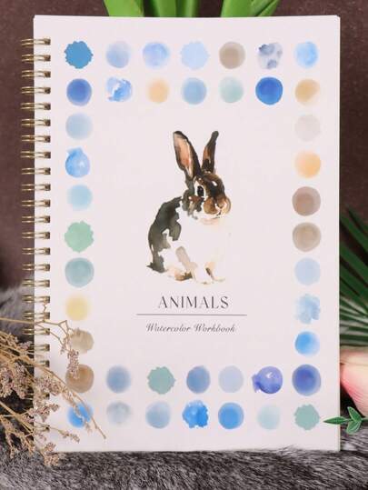 1pc Watercolor Paint Coloring Book Animal Watercolor Workbook Paint Book Beginner-Friendly Art Painting Supplies (Bold & Easy Coloring)