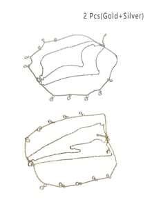 女士轻奢新娘发链婚礼配饰，时尚波西米亚风额链发饰，适合日常佩戴、婚礼、宴会、派对、拍照等场合，情人节配饰 - 彩色 - 查看 9