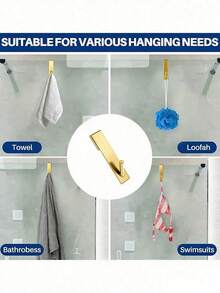 1 gancho para colgar en la parte posterior de acero inoxidable resistente y duradero, un gancho individual portátil desmontable y sin perforaciones, adecuado para puertas de vidrio, baños, cocinas, balcones, armarios y otras superficies lisas, fácil de instalar sin dañar la pared, fuerte capacidad de carga y no es fácil caerse, adecuado para colgar ropa, toallas, accesorios, llaves y otros artículos diarios, imprescindible para la organización del hogar