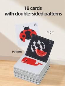 黑白视觉刺激婴儿软书，对比图案促进婴儿视觉发育，柔软面料，附赠收纳袋，早教中心认可的益智玩具，新生儿复活节礼物，男女皆宜的嘉年华/新年礼物