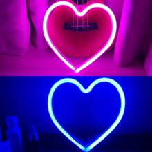 1pc Heart Shaped Neon Sign Light, Neon Heart Wall Decor, Home Decor, Holiday Decor, Battery Or USB Powered LED Neon Heart Light, Suitable For Birthday Party, Celebration, Proposal, Anniversary, Valentine's Day, Mother's Day, Halloween, Christmas And Other Holidays Decoration And Gift - White - View 17