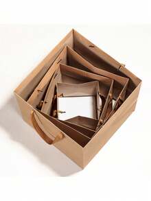 Large Kraft Paper Gift Bags With Handles Square Gift Bags Bulk, Large Shopping Merchandise Bags, Wedding Bags, Birthday Party Favor Bag Goodie Craft Retail Bag,Gift Bags Small Paper Bags With Handles Bulk Kraft Brown Paper Shopping Wedding Birthday Party Favor Gift Bags