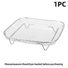 1pc/3pcs/Set Air Fryer Accessories, Multipurpose Air Fryer Accessories, Stackable Air Fryer Rack, Grill Mesh, Stainless Steel Baking Tray, Round/Square/Rectangular Stainless Steel Air Fryer Rack Set - Fit For Oven And Air Fryer, Dishwasher , Perfect For Healthy Holiday Baking - Reusable Stackable Rack, Easy To Clean, Kitchen Gadgets