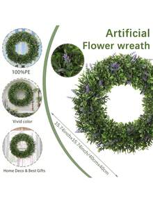 Conjunto de 2 Guirlandas Artificiais de Lavanda para o Natal, 40 cm (15,74 polegadas), Plantas Artificiais, Decorações Verdes, Decorações Perenes, Adequadas para Decorações de Escolas, Dormitórios, Escritórios, Festas, Eventos, Aniversários, Decoração de Casa, Hotéis, Restaurantes, Salas de Estar, Quartos, Casamentos, Banquetes, Cozinhas e Jardins, Decorações de Natal, Decoração de Casa e Presente de Ano Novo - Verde - Ver 3