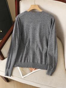 GIGOGOU 女士薄款保暖休闲毛衣上衣，柔软舒适，简约时尚，秋季服装