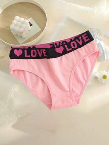 6 PCS, Women's Seamless Heart-Shaped Printed Underwear, Comfortable, Breathable, Elastic Waistband Underwear, Multiple Colors - 彩色 - 查看 3