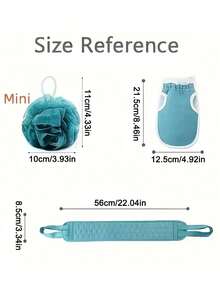 3 قطع مجموعة فرشاة تقشير الجسم - تشمل فرشاة ظهر، قفاز استحمام وإسفنجة استحمام