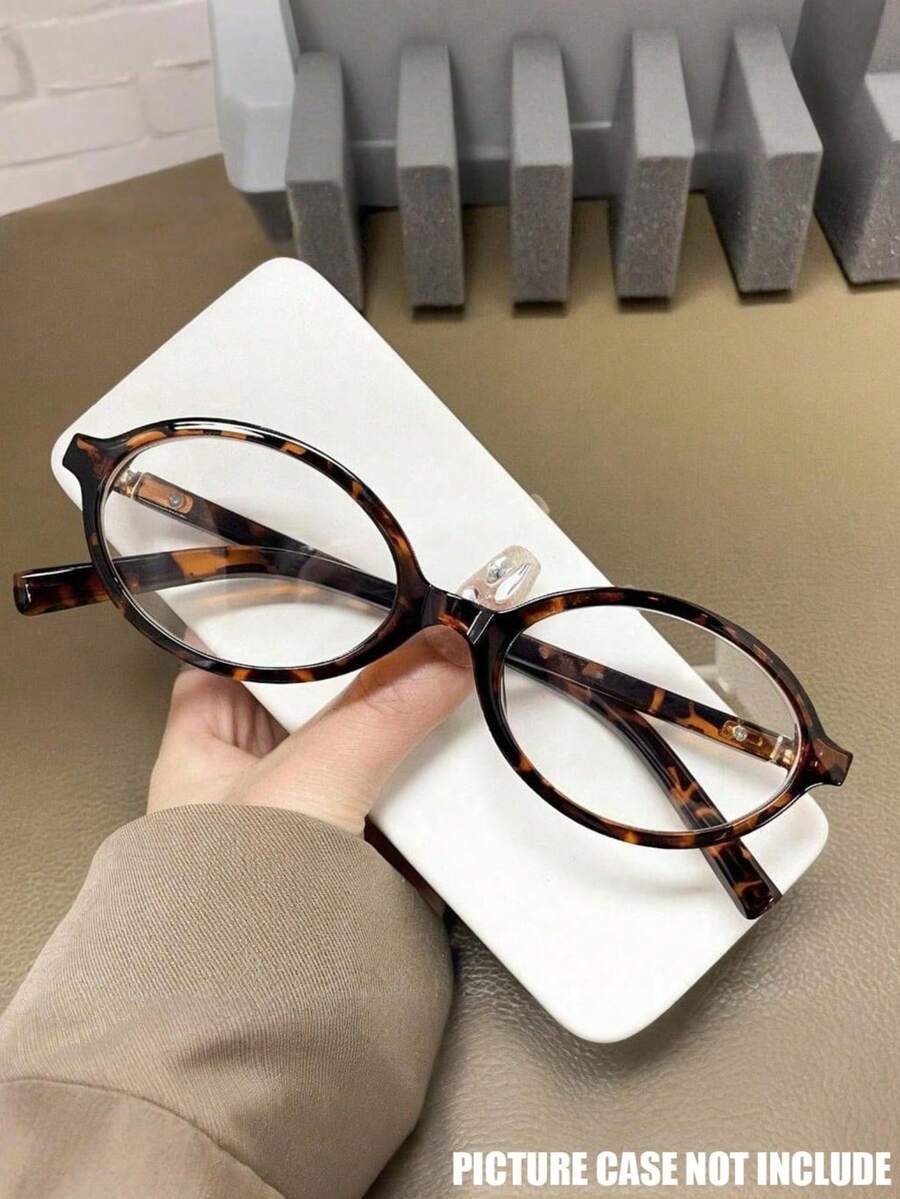 1/2pcs Vintage Hip Hop Retro Small Oval Eyeglasses, Minimalist Versatile Fashion