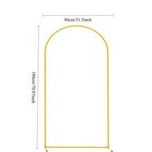 7.2 英尺婚礼拱门背景架，方形拱门金色金属拱门背景架，适用于婚礼仪式生日派对新娘拍照亭花园花卉气球拱门装饰万圣节圣诞节装饰