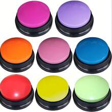 8个/1个狗狗语音通话按钮套装，8种颜色，带录音功能，狗狗训练响片，用于沟通交流，带30秒可录音功能的语音按钮，宠物训练蜂鸣按钮，适用于狗狗