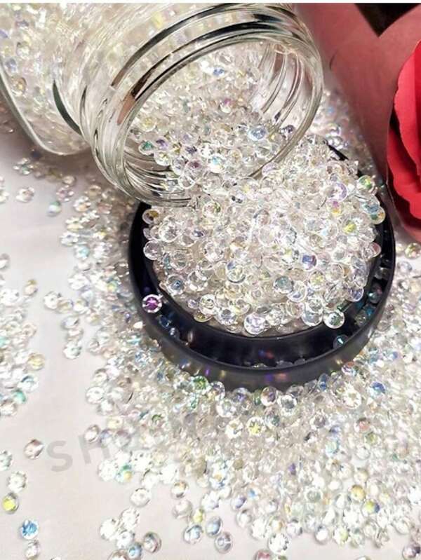 2000pcs Vase Filler; Pp Material, With Crystal Ornaments (Fake Crystal Stones) Inside, Can Be Used For Fish Tank Landscape, Jewelry Boxes, Christmas And Valentine's Day Items Decoration And Shooting Props, And Can Also Be Used As Fillers For Home Decoration And Wedding Arts And Crafts Display, Bringing A Touch Of Color To Life. Room Decor Flower Vase Glass Vase