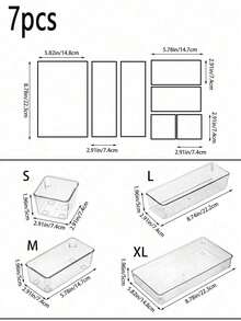 25pcs Clear Plastic Drawer Organizer Set, 4 Sizes Of Clear Drawer Organizers And Storage Bins For Cosmetic/Jewelry Dressers, Kitchen Gadgets Or Office Desks. Bathroom Drawer Organizer Tray With Anti-Slip Mat, Kitchen Storage Dividing Box, Box,Cabinet,Rack For Outdoor Storage