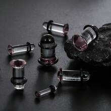 12Pcs Glass Stretching Kit With Rubber O-Rings For Body Piercing - Purple - View 11