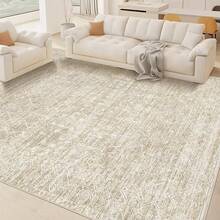 Large Washable 6x9 Area Rug: Boho Moroccan Geometric Neutral, Non-Slip Foldable Indoor Floor Carpet For Living Room, Bedroom, Dining Table - Beige, 6X9 - Krem Maroko - View 6