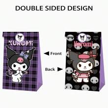 12pcs Sanrio Party Gift Box Packaging Kuromi Hello Kitty Tote Bags Double-Sided Printing Suitable For Valentine's Day, Halloween, Christmas, Birthday Party Gifts, Candy Wrapping Paper Bags, Holiday Gift Wrapping Paper Bags, Decorative Items