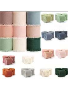 1 Roll 5m Chiffon Ribbon For Wedding Bouquet Floral Arrangement, Gift Wrapping, Bowknot Decoration Diy Gift Wrapping, Back To School Valentine Day - multicolor - View 4