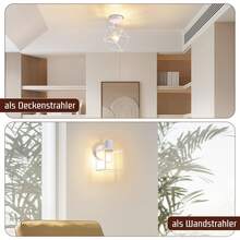 Glitzerlife Ceiling Spotlight Ceiling Lamp Black - E14 Ceiling Light 350° Swivel Ceiling Spots Vintage Metal Spotlights Living Room Lamp For Bedroom Hallway Kitchen - Without Bulb - 1 火焰 - 查看 4