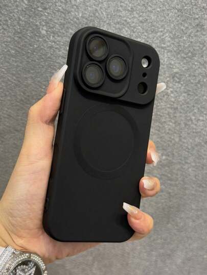 Fashion Magnetic Soft Matte Phone Case Compatible With IPhone 17 Pro Max 17Pro 17 Air 17 16 15 14 Plus 13 12 11 Pro Max Glass Lens Wireless Charge Cover