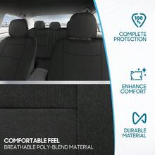 PolyPro Car Covers Full Set In Gray On Black, Front And Rear Split Covers, Easy To Install Car Seats Cover Set And Accessories Auto Trucks Van SUV - Gray - Solid Black - View 5