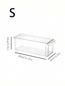 1pc Transparent Rectangular Refrigerator Vegetable & Fruit Storage Box - Clear - View 11