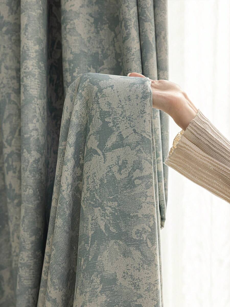 1 件装高档提花遮光窗帘，适用于豪华客厅、卧室、别墅阳台，高品质遮光窗帘，长 84 英寸 - 藍色 - 查看 1