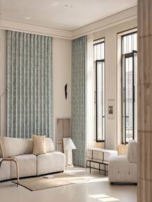 1 件装高档提花遮光窗帘，适用于豪华客厅、卧室、别墅阳台，高品质遮光窗帘，长 84 英寸 - 藍色 - 查看 2