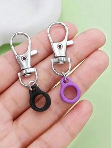 Retractable Pen Clips With Adjustable Silicone Anti-Lost Rope, Silicone Grip, Metal Carabiner Accessory, Colorful Pen Clip For Nurses And Doctors, Badge Reel And Lanyard, School Supplies, Random Colors