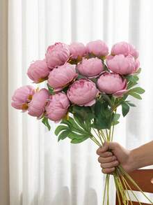 MEHELANY 4Pcs/1Pc 20.1Inch Artificial Peony Flower,Fake Peony Silk Flower With Long Stems,Faux Peony Silk Flowers For Bouquet Bride,Wedding Decor,Home Decor,DIY Room Decor, Living Room Decor,Party Decor,Garden Decor,Kitchen Decor