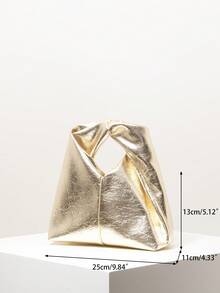 Bridal Party Ruched Handbag, Prom Bag, Asymmetric Bag, Prom Accessories, Elegant Women's Bag, Wedding Items, Fall Purse (Pattern Random) - Gold - View 8