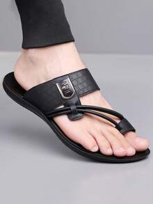 Men's Summer New Lightweight Breathable Non-Slip EVA Sole Slide Sandals, Fashionable Casual Strap Beach Slippers