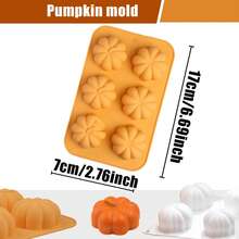 Khuôn silicon hình quả bí ngô 6 khoang, khay nướng bánh cupcake, khuôn làm bánh mousse, khuôn trang trí bánh nhà bếp, khuôn fondant cho lễ Halloween - Nhiều màu - Xem 12