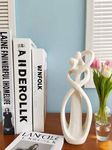 Abstract Romantic Couple Sculpture Modern Art Statue, Minimalist White Resin Lovers Figurine Ornament For Home Decor, Creative Intimate Lovers Shape Decorative Accent, Perfect Valentine's Day Anniversary Housewarming Gift For Bedroom Living Room Tabletop Decoration Suitable For Room Decoration, Home Decoration, Birthday Decoration, Kitchen, Wedding, Bedroom Decoration, Living Room Decoration, Gift, Party Decoration