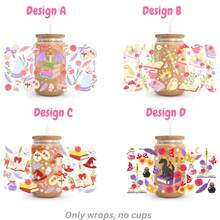 Romantasy Book Lover Fantasy Bookish Booktok UV Dtf Wraps For 16 Oz Glass Can Cup, Magical Fairy Tale Witch Dragon Uv Dtf Cup Wraps For Glass Cup Bottle Tumbler Mug, Dark Academia Reader Waterproof Uvdtf Cup Wraps For Laptop Diy Craft Decorations, Uv Dtf Decals Water Bottle Stickers