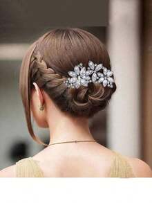 Kẹp tóc hình ngôi sao năm cánh đính đá kim cương cổ điển, một phụ kiện tóc thời trang và đa năng theo phong cách đường phố, vừa có chức năng trang trí vừa giữ tóc, phù hợp cho cô dâu và phù dâu, phụ kiện tóc cưới. - Bạc - Xem 2