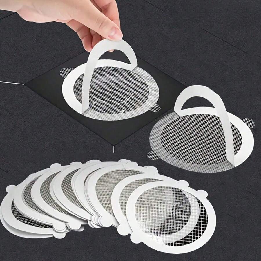 10个一次性浴室毛发收集器排水盖，水槽过滤器，适用于厨房、浴室，防止堵塞浴室配件浴室工具 - 彩色 - 查看 1