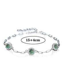 1pc Luxury 925 Sterling Silver 1.5 Carat Moissanite Women's Bracelet, Suitable For Daily Wear, Party, Vacation, Birthday, Mother's Day, Wedding Anniversary, Women's Jewelry Gift