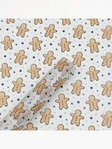 30 pièces Papier fin motif bonhomme en pain d'épices, 50 cm x 35 cm Papier cadeau, convient pour mariage, Noël, emballage cadeau d'anniversaire, remplissage de bouquet, cadeaux de fête, papier cadeau décoratif de Noël, décoration de pain d'épices