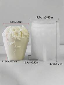 1pc Geometric Floral Silicone Mold, Multipurpose, Heat Resistant, Resin, Wax, Plaster, Ideal For Craft Workshops, Creative Handmade, Tool For Cross-Border Wholesale - White - View 14