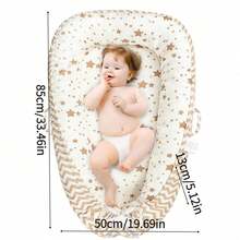 1pc Portable Baby Crib Bed, Removable & Washable Infant Lounger, Anti-Pressure Baby Nest - Multicolor - View 3
