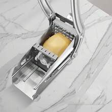 Stainless Steel French Fries Cutter, Anti-Slip Potato Slicer, Suitable For Barbecue And Outdoor Cooking, Baking, Food Contact Safety, Suitable For Grills, Barbecues, Kitchen Tool Set, Ideal Gift For Festivals And Birthdays. - Silver - View 7