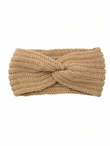 1/3pcs Set Thick Knitted Headband, Handmade Criss-Cross Yarn Headband Ear Warmer Headwrap, Fashionable Knitted Headband Hair Accessory, Suitable For Women And Girls Fashion Hair Band - Solid Color - View 12
