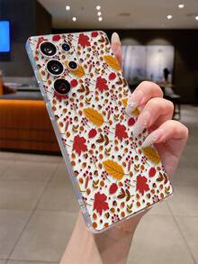 1pc Autumn Pinecone & Maple Leaf Transparent Shockproof TPU Phone Case, Suitable As Holiday Gift For Partner And Friends, Compatible With IPhone XS/XS Max/XR/11 12 13 14 15 16 Pro/Pro Max/14 15 16 Plus, Nothing, Pixel, INFINIX, Redmi Series