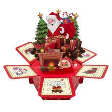A Highly Creative And Innovative Design Style New Product Santa Claus Pop-Up Hexagonal 3D Greeting Card Ornament, Suitable For Christmas Series