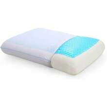 Cool Gel Cooling Pillow For Sleeping Standard Size Cooling Memory Foam Pillow For Hot Sleepers Reversible Ergonomic Design Pressure Relief Spine Alignment Side Back Contouring Support - trắng - Xem 1
