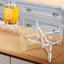1pc Acrylic Transparent Glass Beverage Dispenser Stand, Suitable For Home Gatherings And Catering Events Drink Dispenser Rack - Clear - View 5