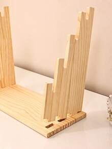 1 st smyckesställ i trä, armbands- och halsbandsställ, flerskiktad förvaringshållare för armband, ringar, örhängen, halsband, minimalistisk naturlig trädesign, oumbärlig för smyckesorganisation i hemmet